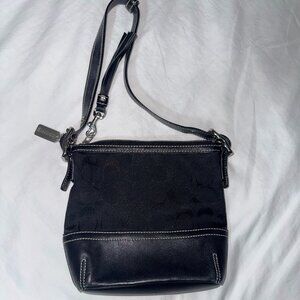 Coach 1523 Vintage Black Y2k Satchel Bag Purse Handbag C Logo Tassel